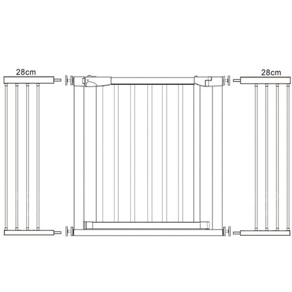 Biztonsági kapu lépcsőhöz, állítható, fa acél szerkezettel, 131-138cm, fekete barna - Image 8
