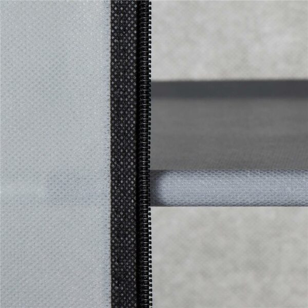 Textil cipőtartó, hordozható, polcokkal, 60x28x168cm, szürke - Image 9