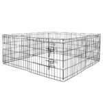 Konfigurálható fém kisállat karám, ajtóval, XXL, 120x120x60cm, fekete