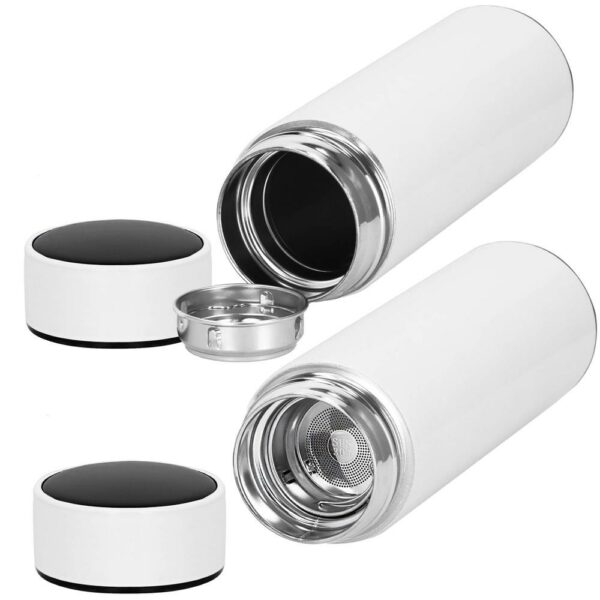 Okos termosz bögre, rozsdamentes acél, LED kijelző, hőmérséklet kijelző, 500ml, 23cm, fehér - Image 10