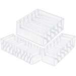 3 db összecsukható fiókos készlet zokni/fehérnemű számára, fehér