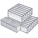 3 db összecsukható fiókrendszerező készlet zokni/fehérnemű számára, szürke