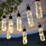 Fényfüzér, LED, Lux modell, 10 izzós, 380cm, napelemes töltés, meleg fehér fény