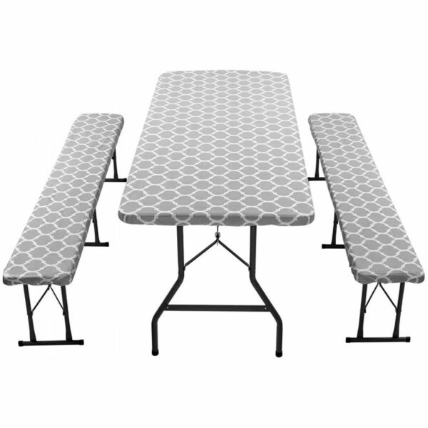 Husa pentru set mobilier gradina, 1 masa si 2 banci, impermeabila, 76x183cm, gri