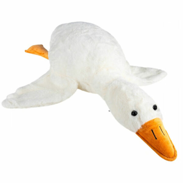 Goose plüss játék, párna típusú, mosható, hipoallergén töltelék, gyerekeknek és felnőtteknek, 130 cm, fehér-narancssárga