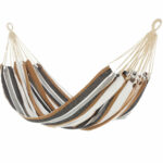Hamac dublu pentru doua persoane, 200x150cm, 160kg, gri si maro