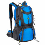 Katonai hátizsák túrázáshoz, könnyű, 4 oldalzsebbel, 50 literes, kék és szürke