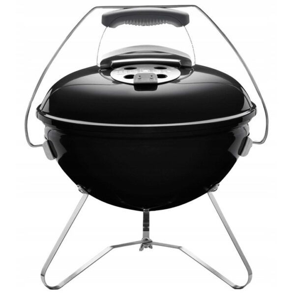 Kerek grillrács, acélból, króm tartóval, rozsdamentes acél tálca, 43x37cm, fekete