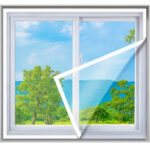 Szúnyogháló, ablakra, tépőzáras rögzítés, állítható méret, 150x180cm, fehér