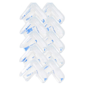 Set 10 protectii colturi pentru siguranta copii, drepte, 40x15mm, silicon, transparent