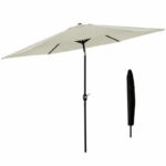 Kerti napernyő teraszra, dönthető funkcióval és huzattal, 300 cm, bézs
