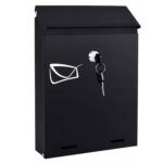 Kültéri postaláda kerítésre vagy falra, horganyzott acélból, zárral, 26x6x19 cm, sötétszürke