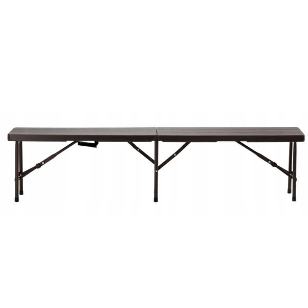 Banca pliabila pentru gradina sau catering, HDPDE, 180x25x43cm, maro - Image 3