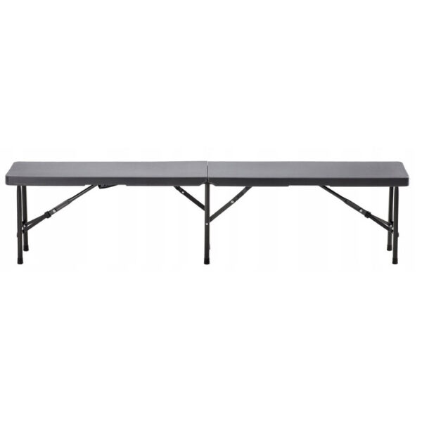 Banca pliabila pentru gradina sau catering, HDPDE, 180x25x43cm, negru - Image 4