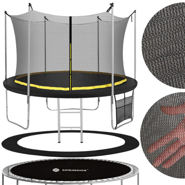 Trambulina Black, cu scara si plasa de protectie interioara, 180 cm, 120kg - Image 3