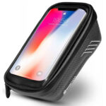 Kerékpártáska, vízálló, telefontokkal, rúdra rögzíthető, 19,5x11x9cm