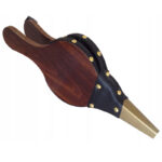 Fújtató zsák, kézi légfúvó, fa, kandallóhoz vagy grillezéshez, 39x17cm