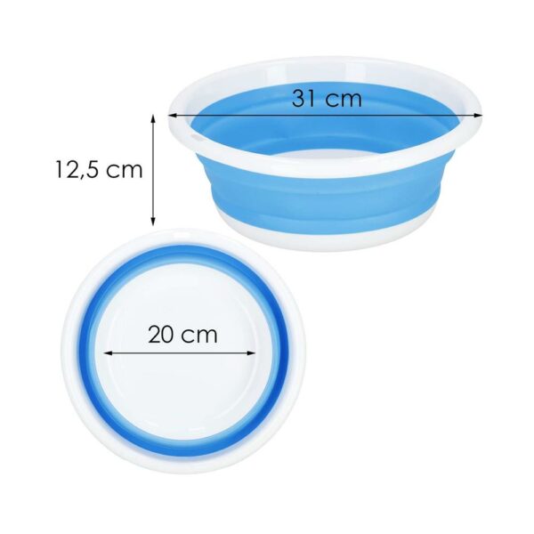 Lighean pliabil, rotund, din plastic si silicon, 31x13cm, 4.5litri, albastru - Image 16