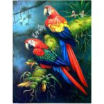 5D keresztszemes hímzőkészlet, 30x40cm, Papagáj mintás