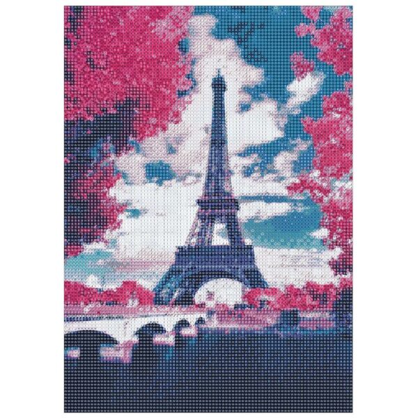 5D keresztszemes hímzőkészlet, 30x40cm, Paris modell rózsaszín színben - Image 16