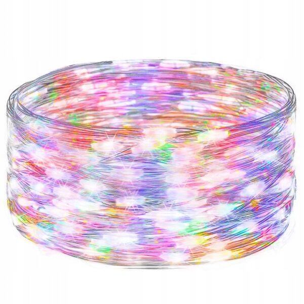 Fényfüzér napelemes töltéssel, 200 LED, 22 méter, 8 funkciós, sokszínű - Image 9