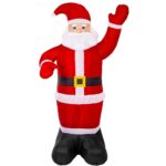 Figurina Mos Craciun, gonflabila, cu iluminare LED, umflare automata, 180cm