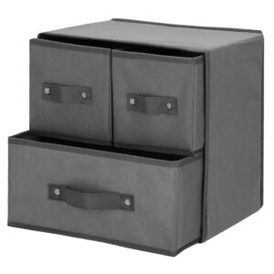 Organizator dulap tip lada cu 3 sertare, 31x31x22cm, gri inchis