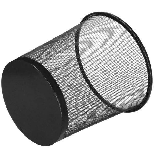 Cos de gunoi pentru birou, metalic din plasa, 27cm, negru - Image 11