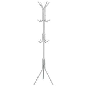Ruhaakasztó, fa típusú, 12 akasztóval, 173 cm, szürke