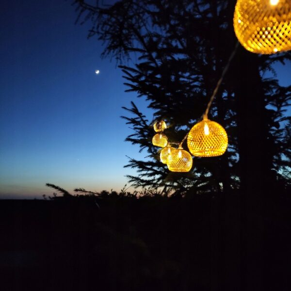 Fényfüzér, LED, Altros modell, 10 izzó, 380cm, napelemes töltés, meleg fehér fény - Image 10