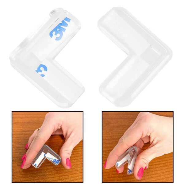 Set 10 protectii colturi pentru siguranta copii, drepte, 40x15mm, silicon, transparent - Image 10
