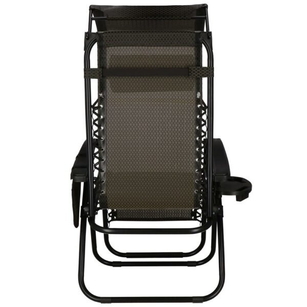 Sezlong pliabil cu parasolar si suport pahare, 77x110x175cm, maro - Image 11
