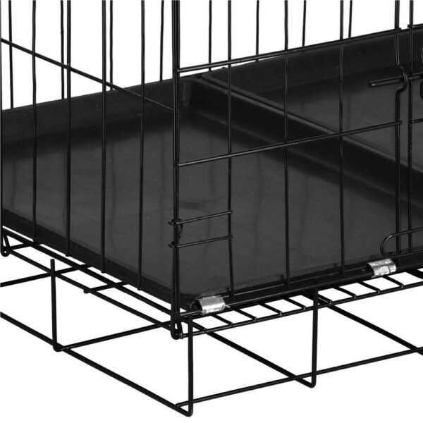 Cusca pentru animale, 2 usi, Pliabila din metal, XXL, Negru, 130x70x61 cm - Image 10
