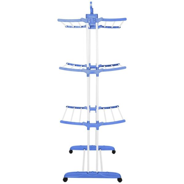 Függőleges ruhaszárító, mobil és összecsukható, két vállfával, 75x57x170cm, terhelés 15kg - Image 11