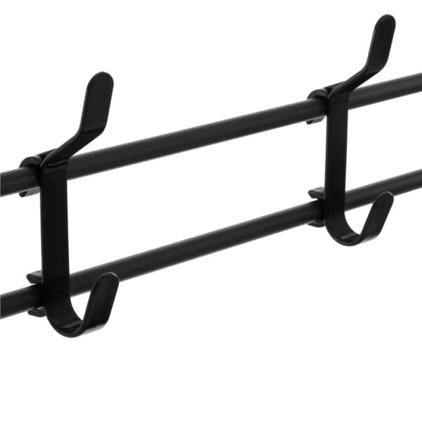 Ruhaakasztó cipőtároló paddal 4 polcon, fém kerettel, 25x80x150cm, fekete - Image 11