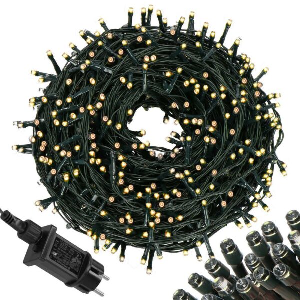 Fényszerelés a karácsonyfához, 17,5 méter, 300 LED, 8 funkciós, meleg fehér - Image 11
