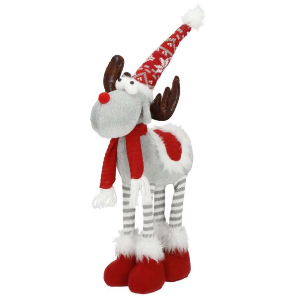 Figurina Craciun, Ren, picioare telescopice, iluminare LED, 61cm - Image 12