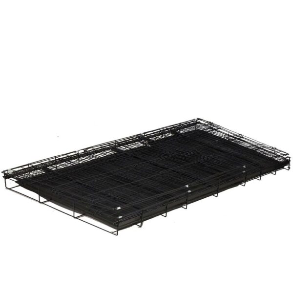 Cusca pentru animale, 2 usi, Pliabila din metal, XXL, Negru, 130x70x61 cm - Image 11