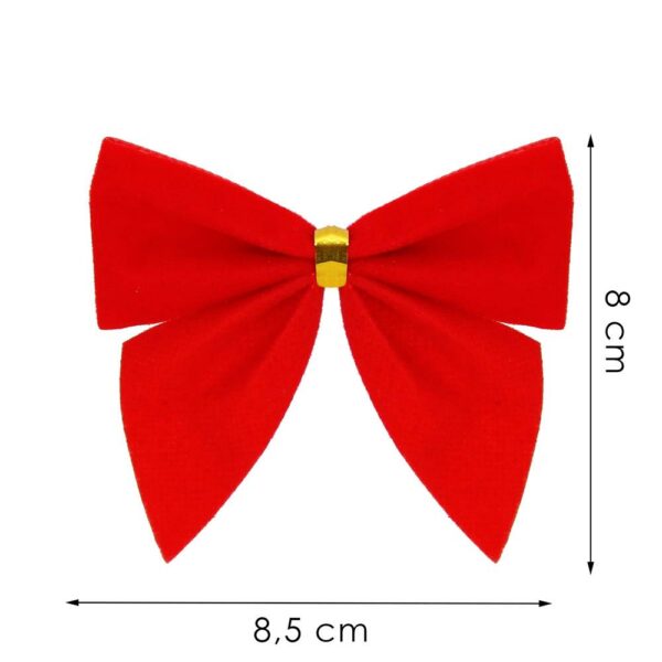 6 db-os karácsonyfa díszkészlet, masni, 8cm, piros - Image 12