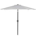 Kerti terasz esernyő, fogantyús és dönthető, átmérője 260 cm, szürke