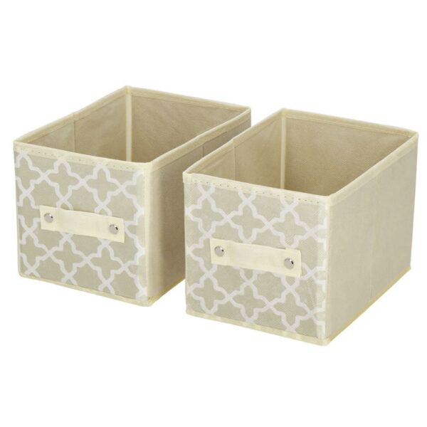 Organizator dulap tip lada cu 3 sertare, 31x31x22cm, cu model, bej - Image 12