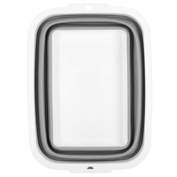 Lighean pliabil, dreptunghiular, din plastic si silicon, 40x29x15cm, 8.5litri, gri - Image 9