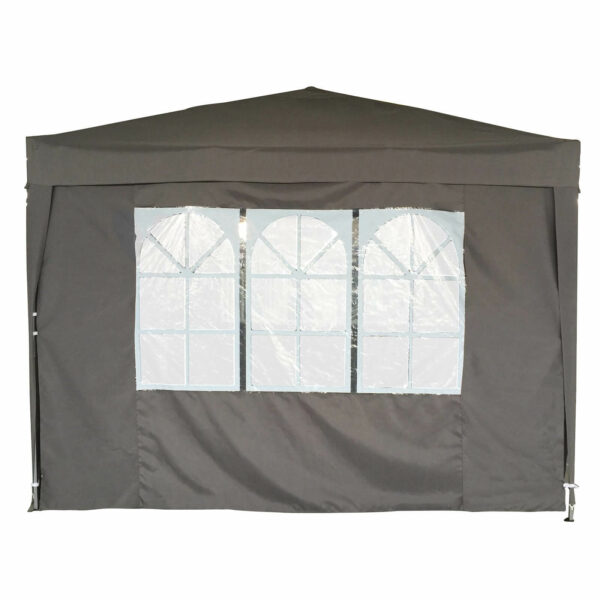 Cort pavilion de gradina pliabil automat pop-up, impermeabil, cu 4 pereti laterali, 300x300cm, gri - Image 12