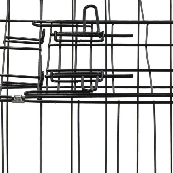 Cusca pentru animale, 2 usi, Pliabila din metal, XXL, Negru, 130x70x61 cm - Image 12