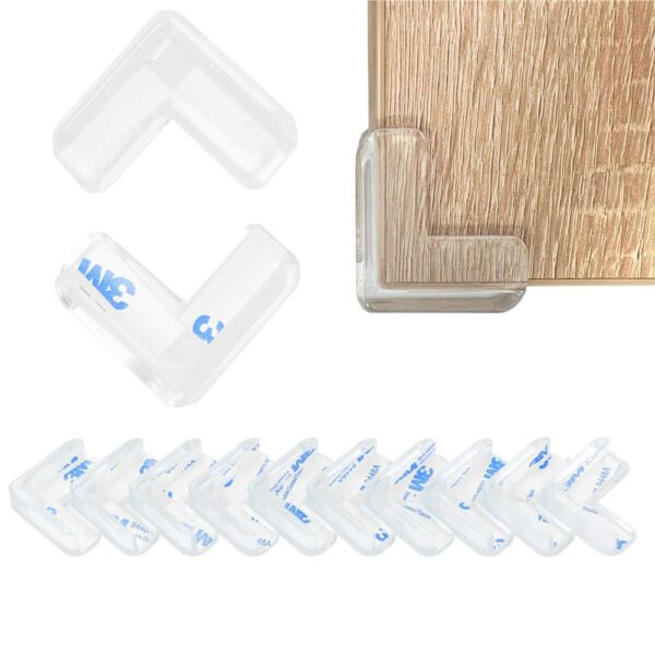 Set 10 protectii colturi pentru siguranta copii, drepte, 40x15mm, silicon, transparent - Image 13