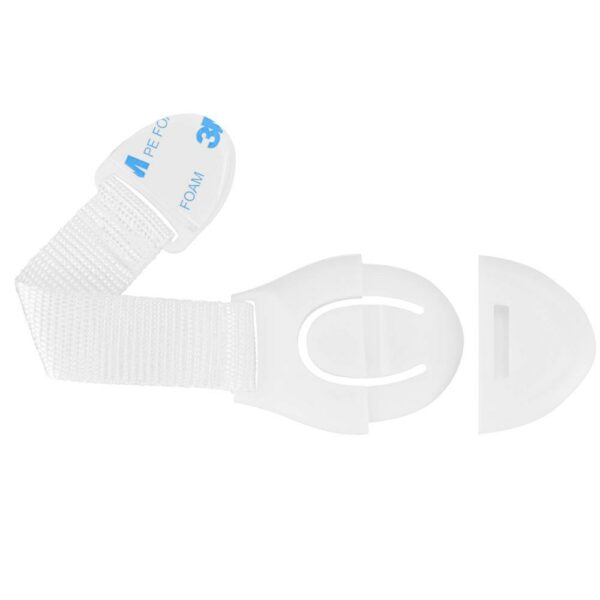 10 db-os fiók és ajtózár biztosíték készlet, műanyag és textil, állítható, 20 cm, fehér - Image 13
