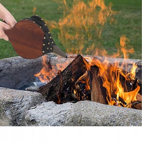 Fújtató zsák, kézi légfúvó, fa, kandallóhoz vagy grillezéshez, 39x17cm - Image 13