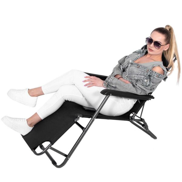 Relax Zero Gravity összecsukható nyugágy, 80x60x153cm, fekete - Image 13