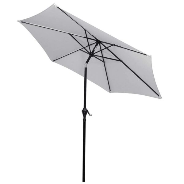 Kerti terasz esernyő, fogantyús és dönthető, átmérője 260 cm, szürke - Image 13