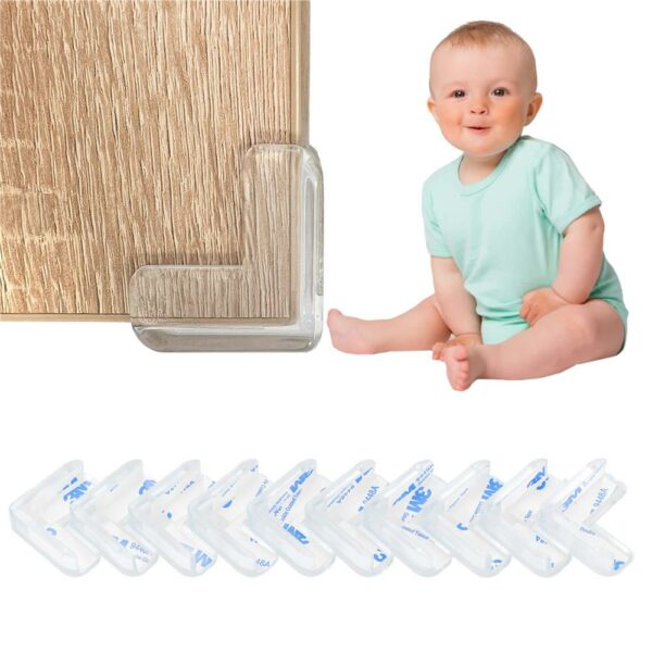 Set 10 protectii colturi pentru siguranta copii, drepte, 40x15mm, silicon, transparent - Image 14
